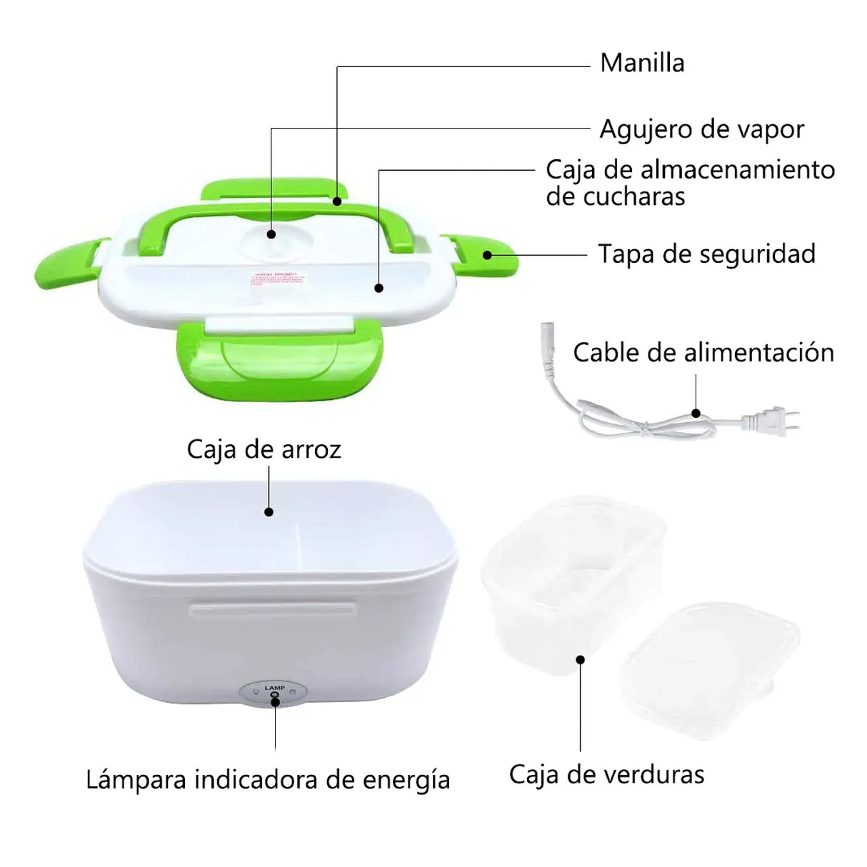 Lonchera Eléctrica Calentadora De Comida Portable