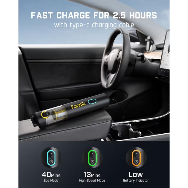 Aspirador Inalámbrico para Auto Fanttik Slim V8 Apex 19000Pa | Aspiradora Portátil 4 en 1 de Alta Potencia