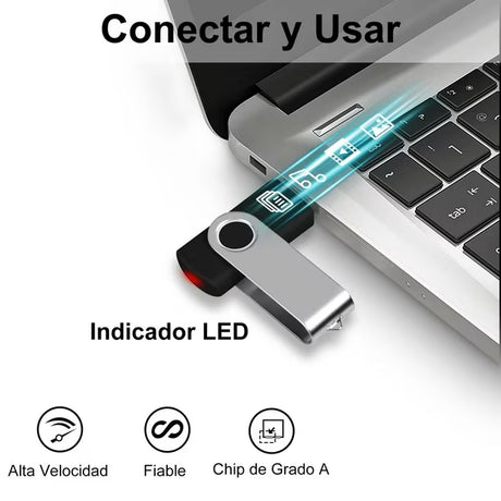 Pack de 5 Unidades, Pendrive de 64 GB Memoria USB Metálico USB 2.0
