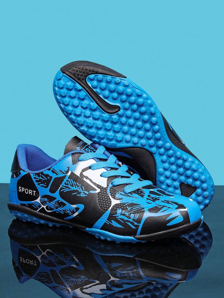 Zapatillas de fútbol altas para hombre para niños y niñas, Azul  OPENBOX