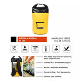 Mochila Morral Impermeable DRYSAFE 30 Litros | Waterproof | Roll Top | Amarilla
