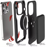 CARCASA ANTIGOLPE EN COLOR EN COLOR NEGRO CON TARJETERO PARA IPHONE 15 PRO Max