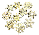 10 Adornos Copos De Nieve Madera Arbol De Navidad