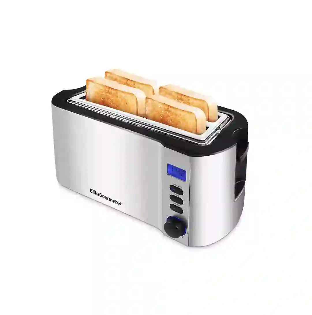 Tostadora digital de ranuras largas para 4 rebanadas Elite Gourmet