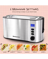 Tostadora digital de ranuras largas para 4 rebanadas Elite Gourmet