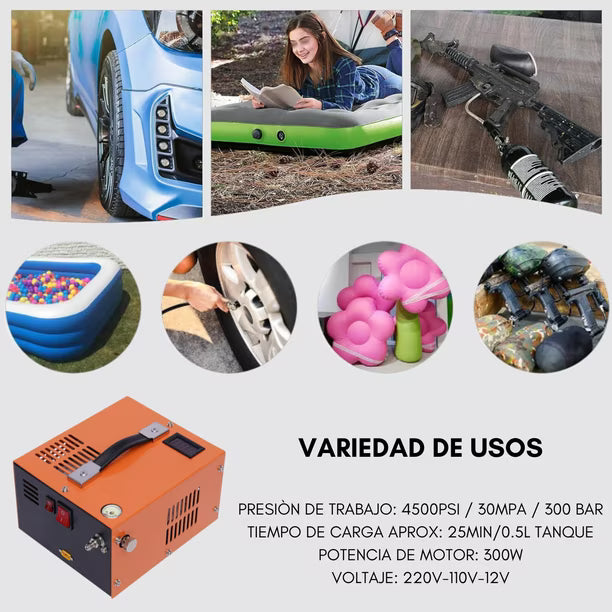 Compresor de Aire PCP 4500 PSI 30 MPa 12V / 120V