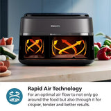 Freidora Philips Serie 3000 Doble Cesta 9.5L Negra 110V | Air Fryer Dual Basket con Tecnología RapidAir 110V