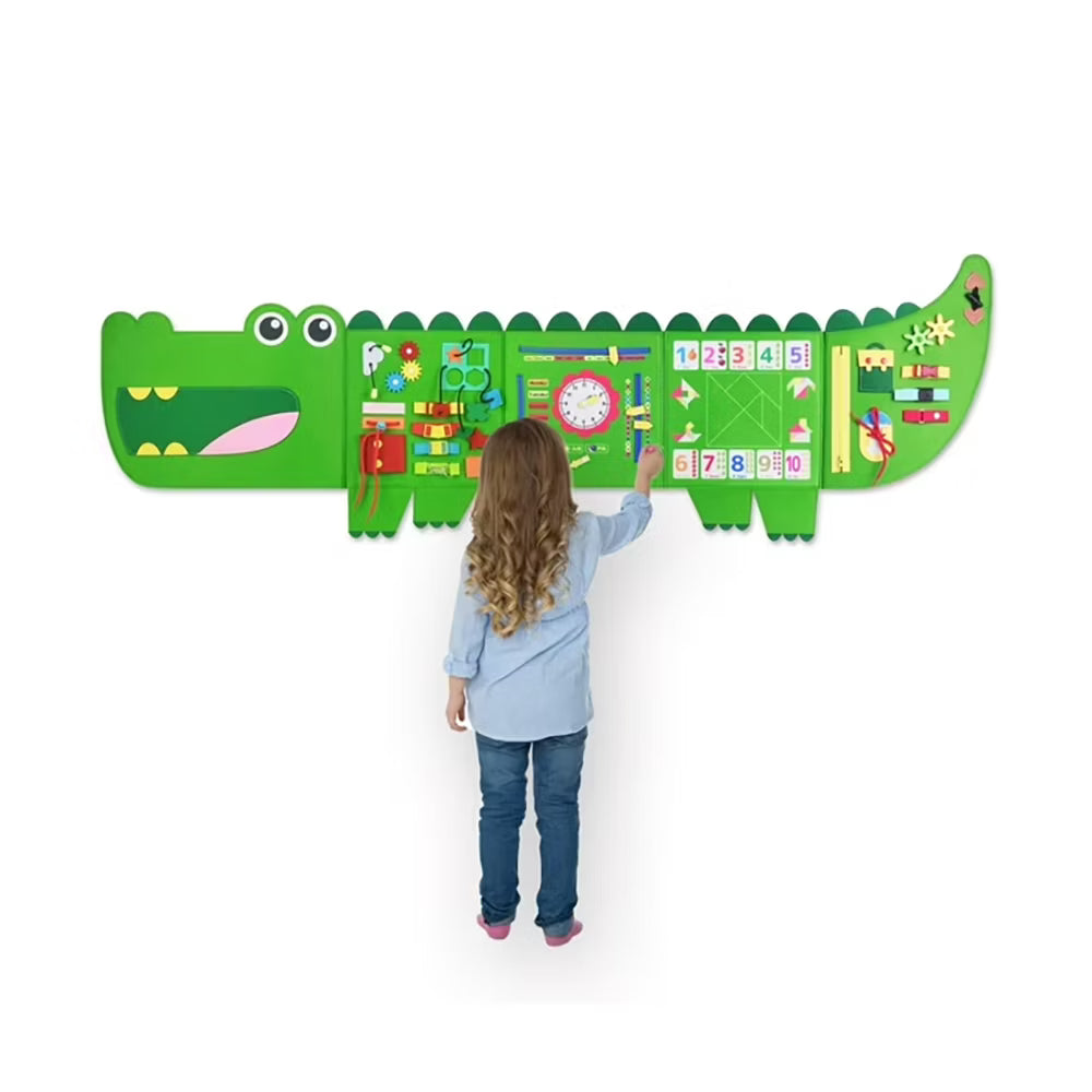 Rivibou Busy Board Cocodrilo Montessori 3 a 6 Años – Tabla Sensorial Interactiva