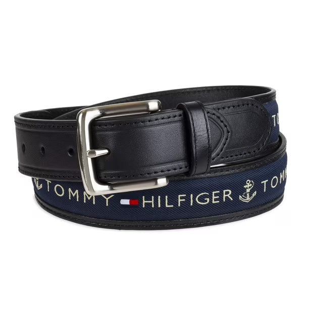 Cinturón Tommy Hilfiger Cinta Incrustada Negro Azul Marino