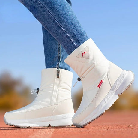 Botas de nieve antideslizantes para mujer, zapatos gruesos y cálidos.