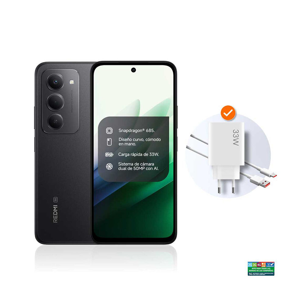 Xiaomi Redmi 15 5G 256GB Negro | Pantalla 6.9" FHD+ 144Hz, Snapdragon y Batería 7000mAh