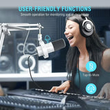 Micrófono FIFINE Dynamic AmpliTank K688CT con brazo articulado blanco