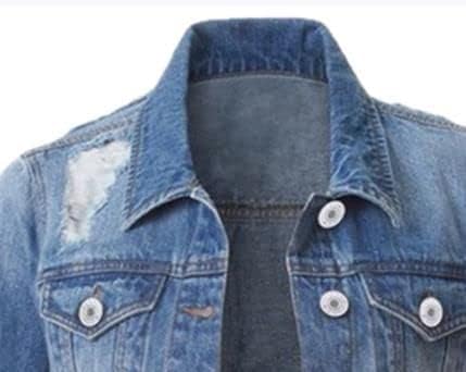 Chaqueta de denim mezclilla con brillantes - azul