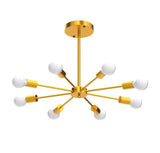 Lámpara de araña de 8 luces moderna Dorada