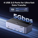 Switch KVM UGREEN para 3 Monitores y 2 Computadores | 8K@60Hz | USB 3.0 | Producto Openbox