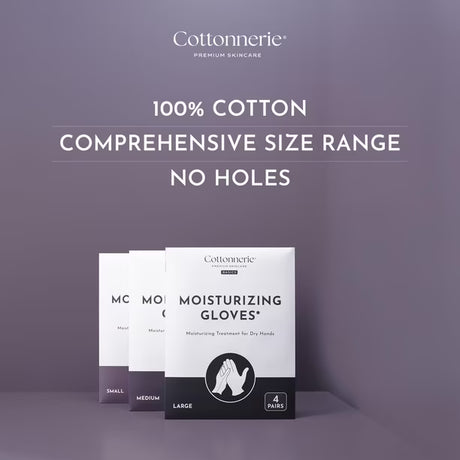 Guantes Hidratantes Cottonnerie Basics 100% Algodón – 4 Pares Talla S
