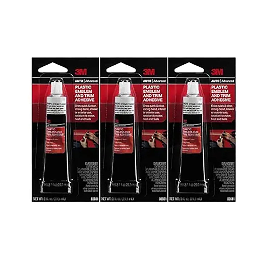 Adhesivo 3M Plastic Emblem & Trim 03601 – Pack 3 Tubos de 29,5 ml