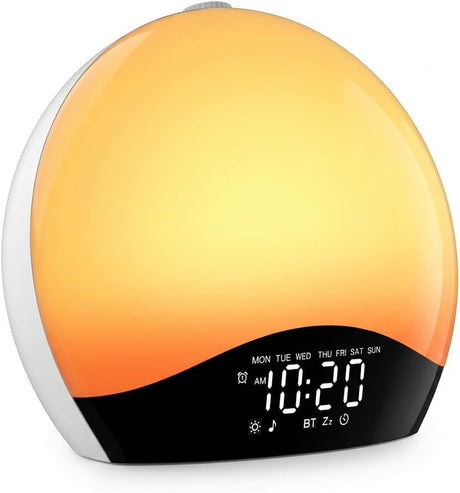 JALL K2 Sunrise Alarm Clock | Despertador Inteligente con Luz de Amanecer, Bluetooth, Máquina de Ruido Blanco, Radio FM y Doble Alarma