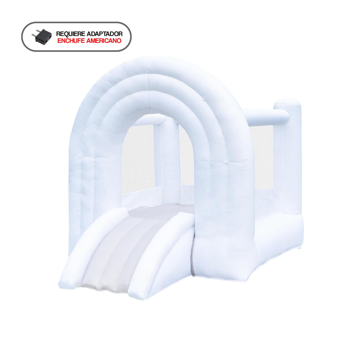 Castillo inflable blanco con tobogán