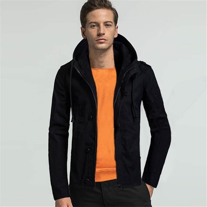 Chaquetas de hombre Primavera Otoño de algodón con capucha