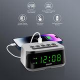 Reloj Despertador Sharp SPC235DGAMZ LED Verde con USB-C – 120V