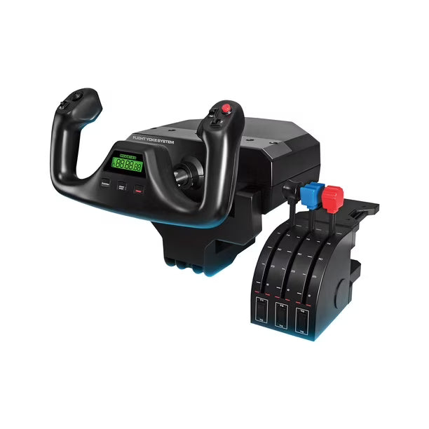 Sistema Flight Yoke Logitech G PRO con Throttle Quadrant Negro – Control Profesional para Simulación de Vuelo
