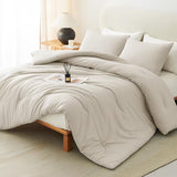 Edredón CozyLux Queen Beige 224 × 224 cm – Microfibra Suave