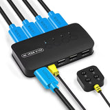 DGODRT KVM HDMI 4 Puertos USB 4K 30Hz – Para 4 Computadores