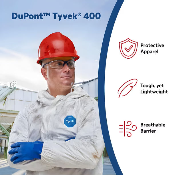 DuPont Tyvek 400 Overol de Protección Blanco XL – Pack de 25