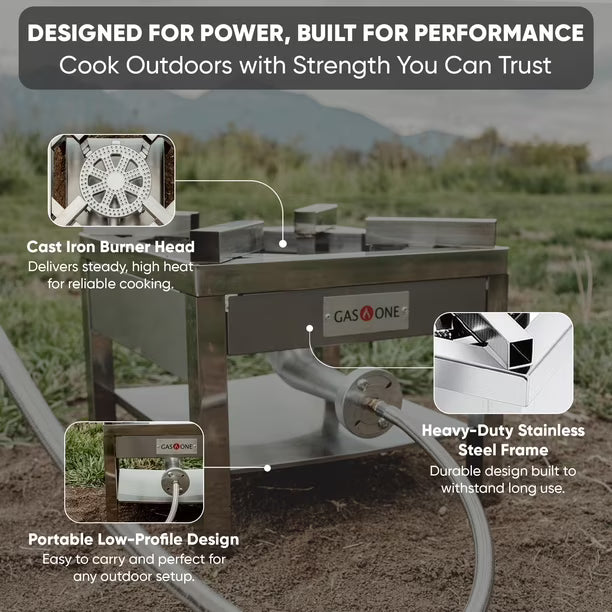 Cocina con Quemador de Propano GasOne B-5308S de Acero Inoxidable