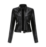 Chaqueta de Ecocuero Mujer Vintage Slim Fit | Estilo Biker Urbano