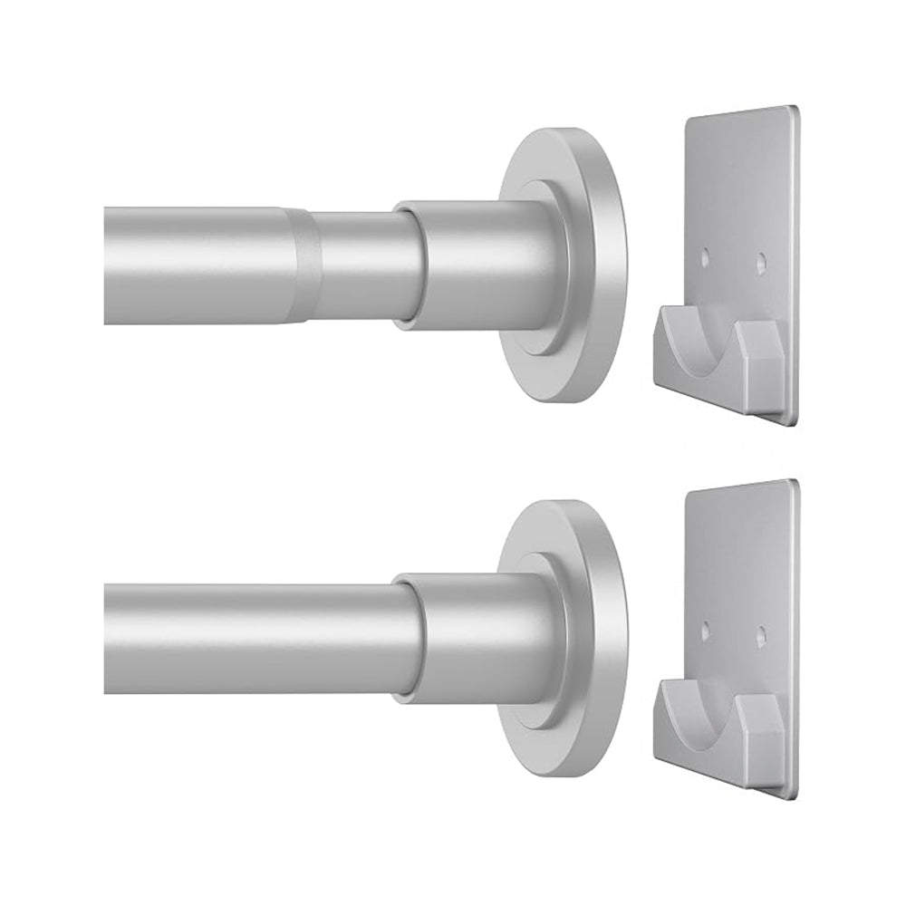 Barra de Cortina de Ducha CorkLatta Matte Gris Ajustable | Acero Inoxidable Antideslizante Sin Perforación