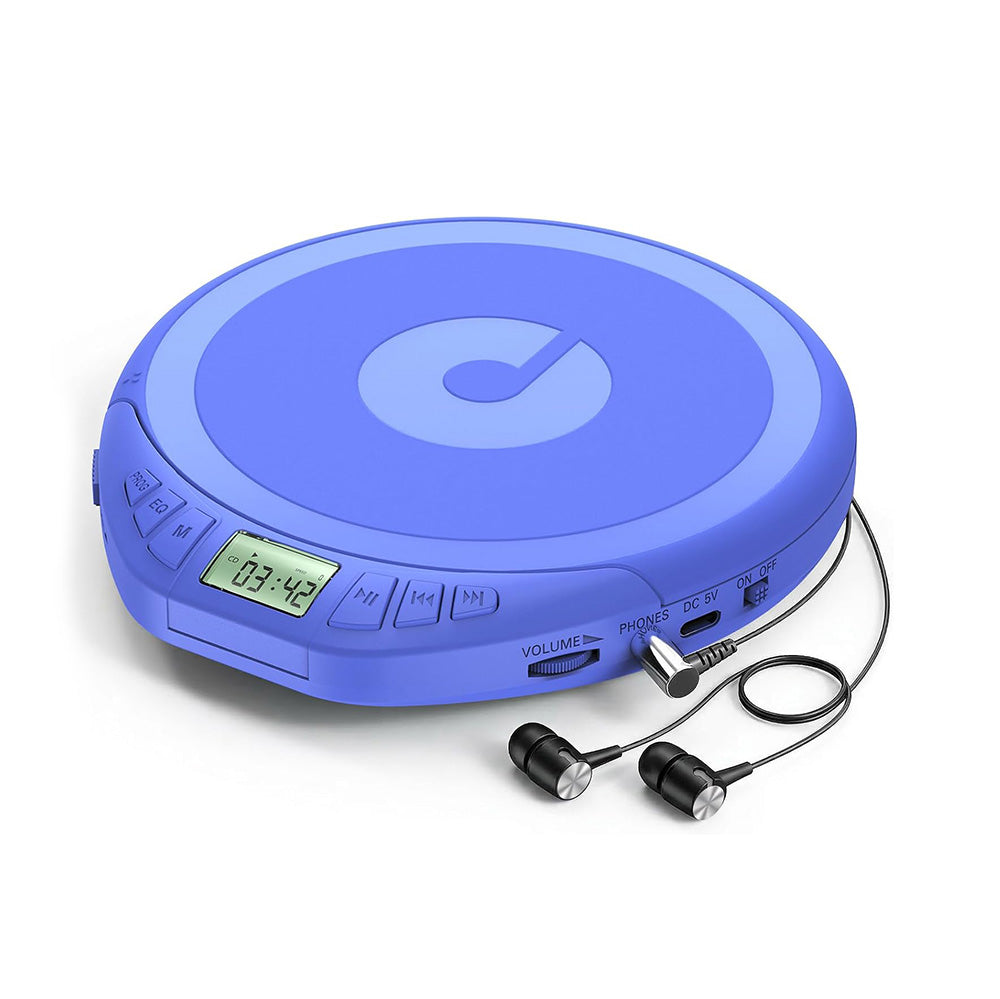 Gueray H-01 Reproductor de CD Portátil Discman con Audífonos y Anti-Salto
