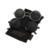 Pack 2 Lentes de sol polarizados redondos estilo retro, de metal, hippie, estilo círculo, protección UV