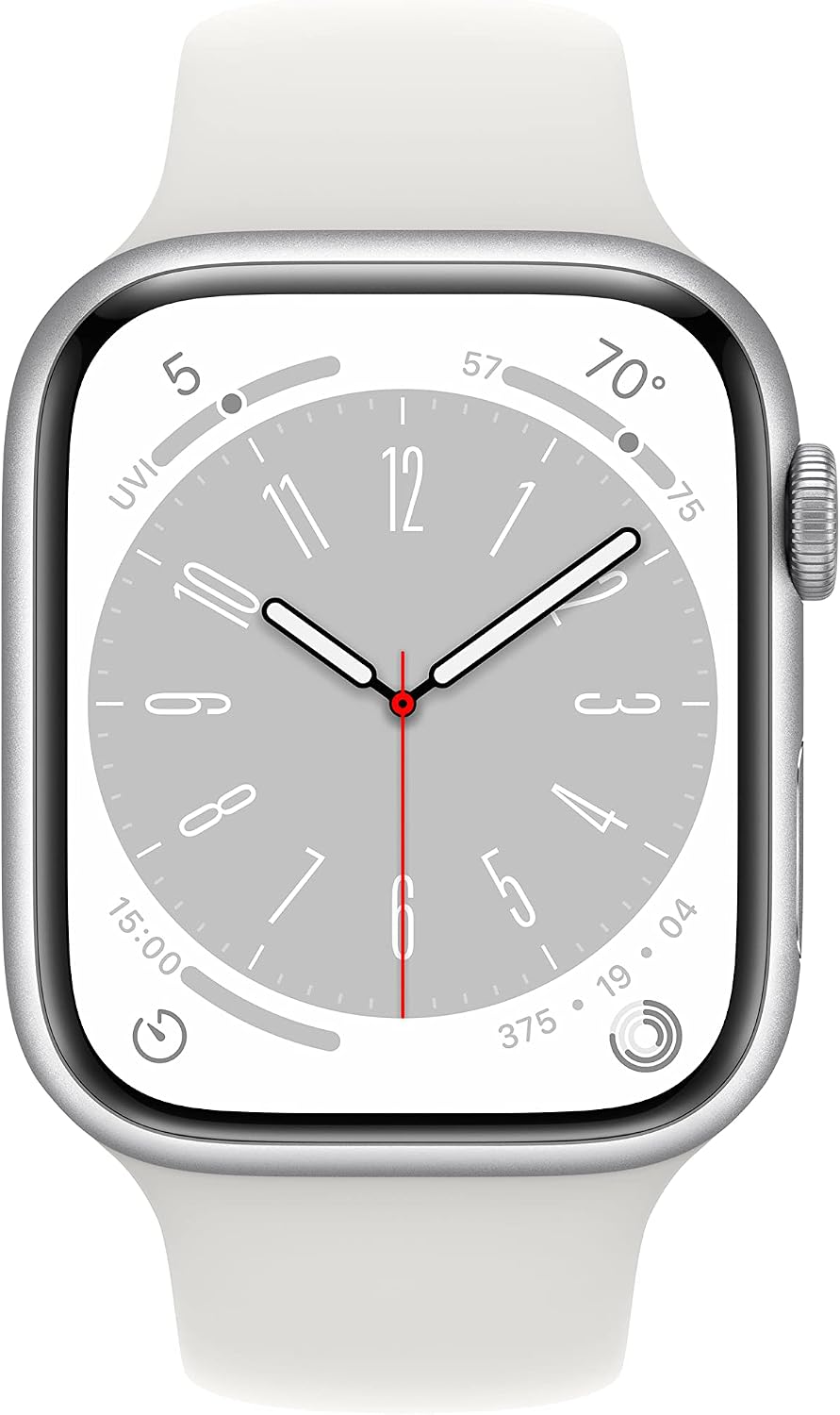 Apple Watch Series 8 GPS + Cellular 45 mm – Aluminio Plata con Correa Blanca M/L Reacondicionado