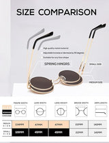 Pack 2 Lentes de sol polarizados redondos estilo retro, de metal, hippie, estilo círculo, protección UV