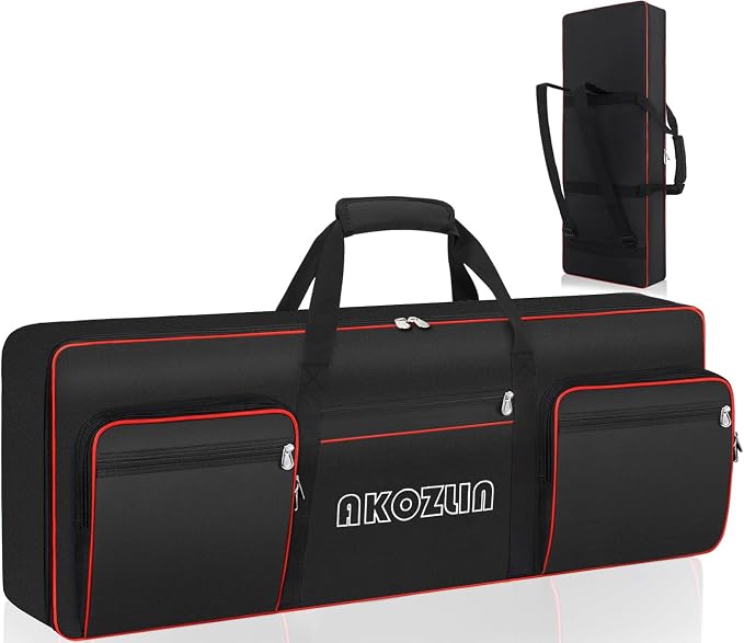Bolso Acolchado AKOZLIN para Teclado Musical de 61 Teclas | Impermeable | Mochila de Transporte