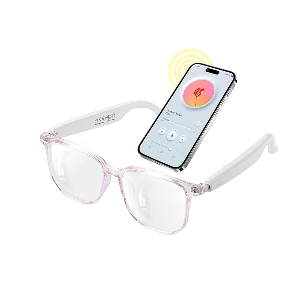 Gafas Inteligentes GenXenon GS03-Clear Bluetooth 5.3 con Audio y Filtro de Luz Azul