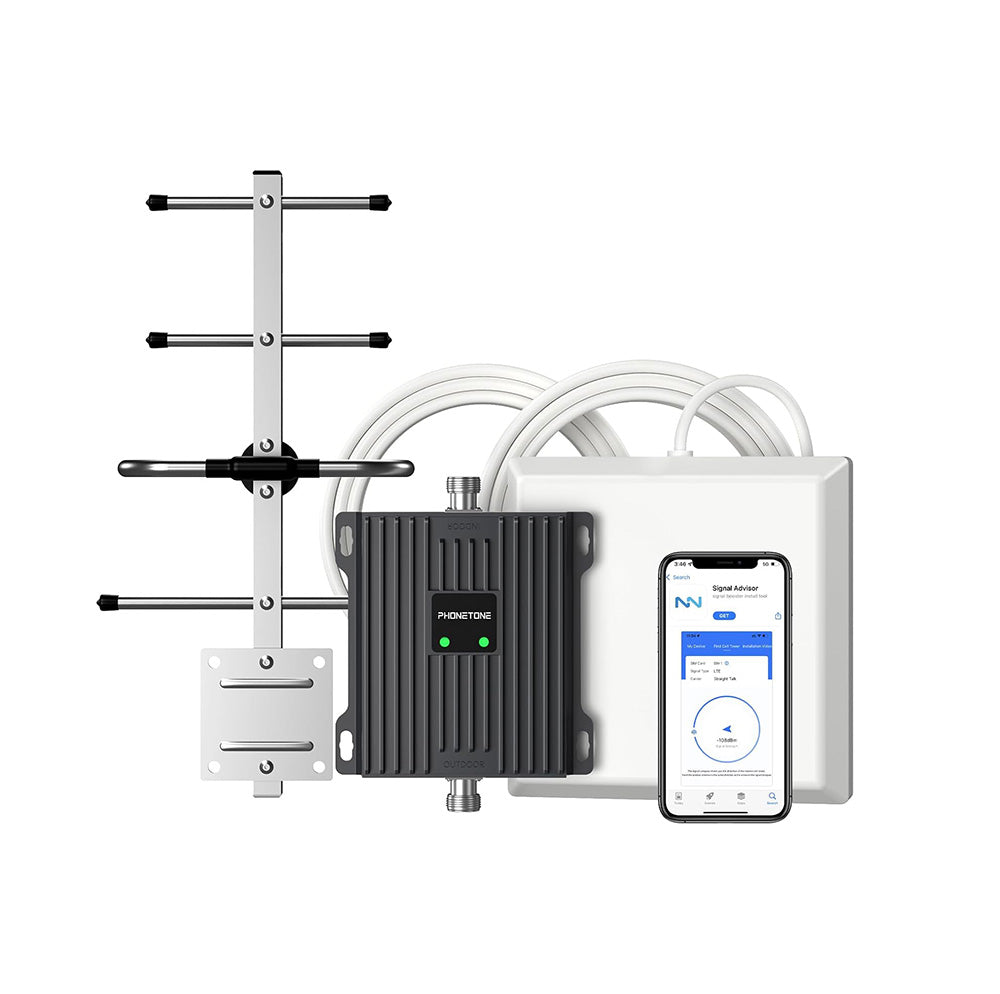 Amplificador de Señal Celular Phonetone 65 dB – 4G LTE y 5G – Bandas 12/13/17 – Hasta 4.500 ft²