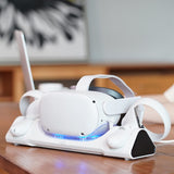 Base de Carga ZYBER AL-Q016 para Meta Quest 2 – Dock VR con 2 Baterías