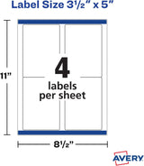 Avery 5168 TrueBlock Etiquetas Adhesivas para Envíos 3,5 x 5 Pulgadas – 400 Unidades