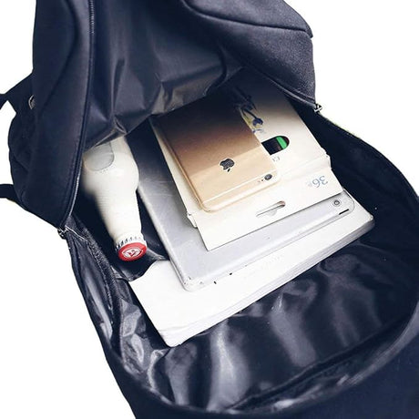 Mochila escolar de lona con bordado de gato