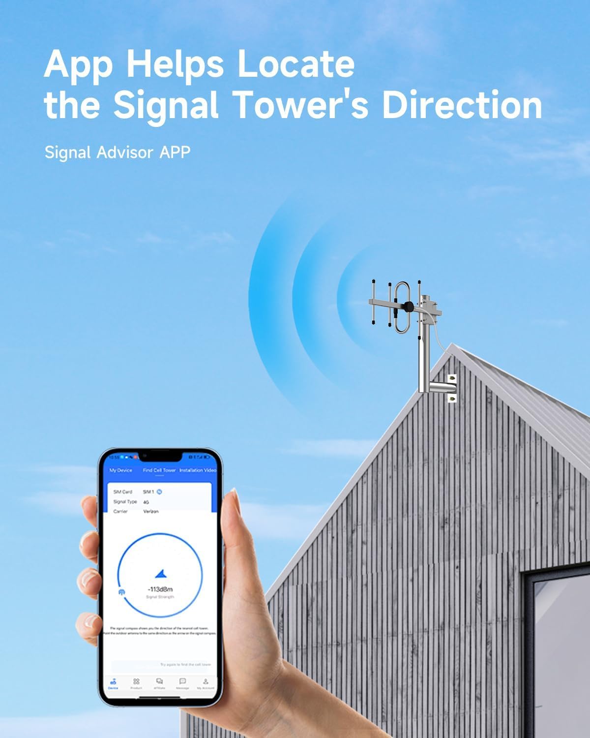 Amplificador de Señal Celular Phonetone 65 dB – 4G LTE y 5G – Bandas 12/13/17 – Hasta 4.500 ft²