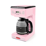 Cafetera Programable Nostalgia Retro 12 Tazas LED Rosa | Nueva | 120V