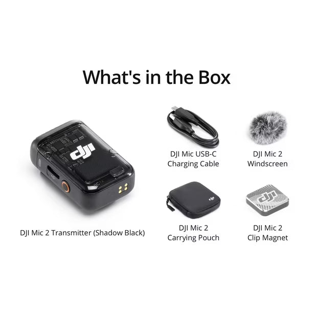 Micrófono Inalámbrico DJI Mic 2 Transmisor con Cancelación Inteligente de Ruido