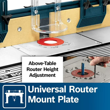 Mesa fresadora de sobremesa BOSCH RA1181 con tapa de aluminio, 27 x 18 pulgadas - 110V