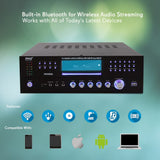 Pyle PD3000BA Receptor Estéreo de Audio y Video Bluetooth para Cine en Casa