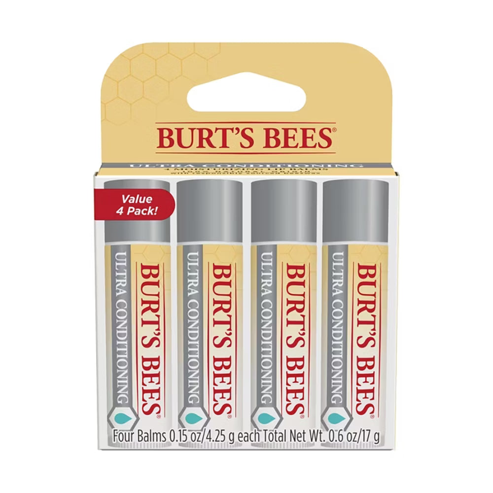 Burt’s Bees Ultra Conditioning Lip Balm 100% Natural – Pack de 4