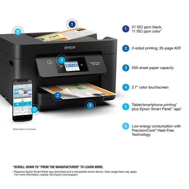 Impresora Multifuncional Epson WorkForce Pro WF-3823 Inalámbrica