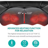 Masajeador Eléctrico Nekteck Shiatsu para Cuello y Hombros | Inalámbrico Recargable con Calor